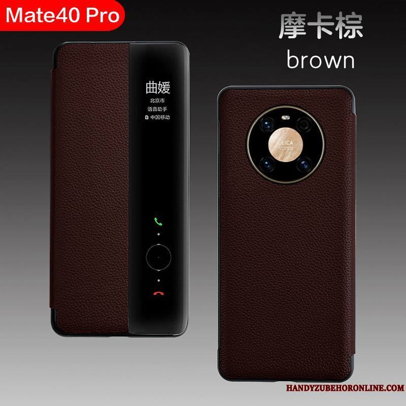 Huawei Mate 40 Pro Coque Windows Incassable Luxe Housse Business Dormance Qualité