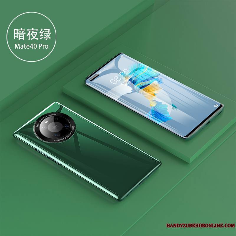 Huawei Mate 40 Pro Net Rouge Luxe Coque De Téléphone Marque De Tendance Verre Miroir Très Mince