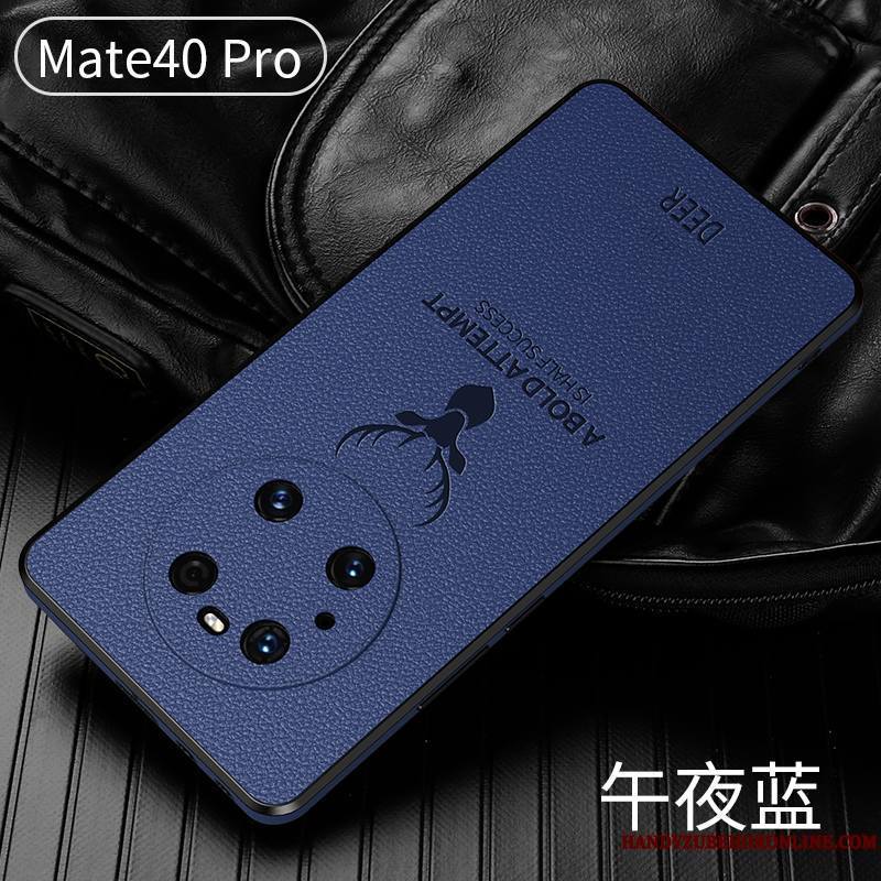 Huawei Mate 40 Pro Nouveau Coque De Téléphone Protection Tout Compris Orange Fluide Doux Étui En Cuir