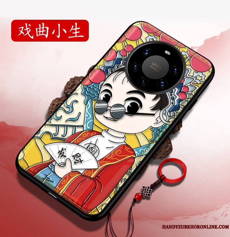 Huawei Mate 40 Pro+ Nouveau Rouge Coque De Téléphone Drame Gaufrage Style Chinois Amoureux