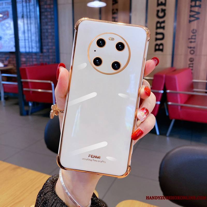 Huawei Mate 40 Pro Protection Tout Compris Coque De Téléphone Net Rouge Personnalité Étui Silicone