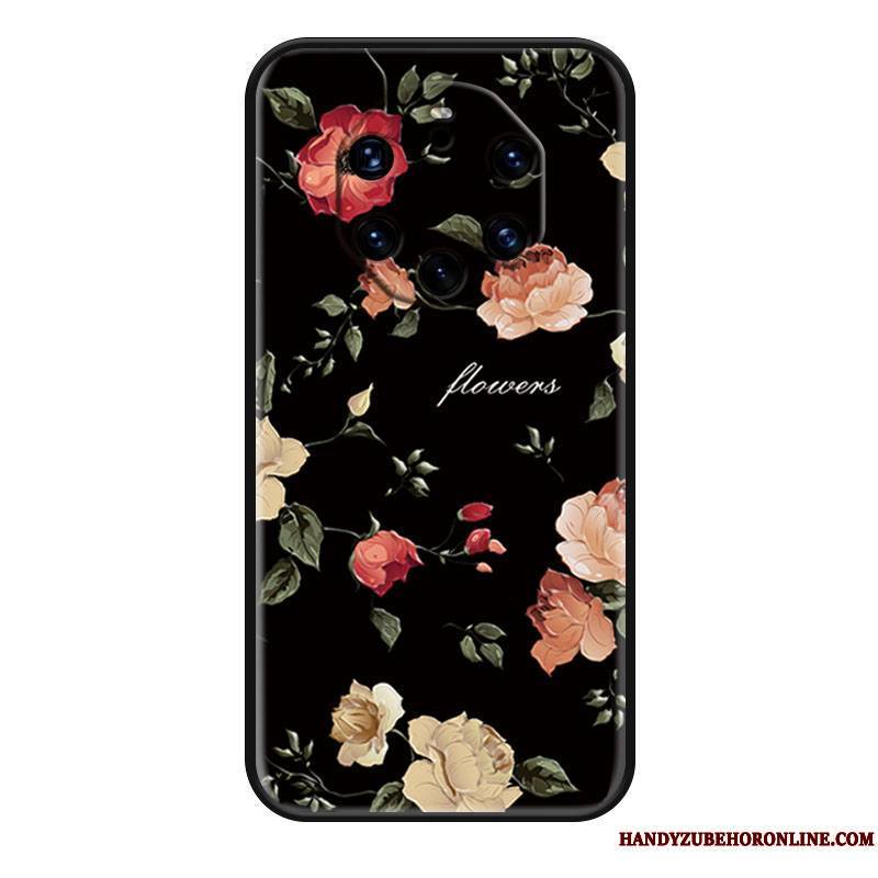 Huawei Mate 40 Rs Coque Protection Gaufrage Art Délavé En Daim Rose Silicone Luxe