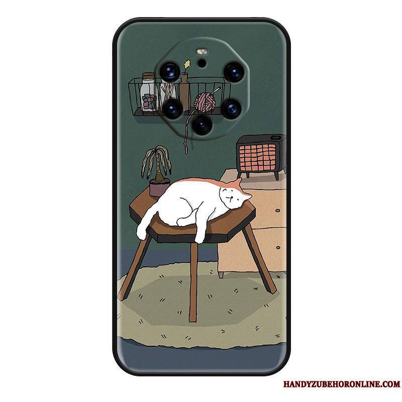 Huawei Mate 40 Rs Ornements Suspendus Silicone Étui Coque De Téléphone Protection Dessin Animé Chat