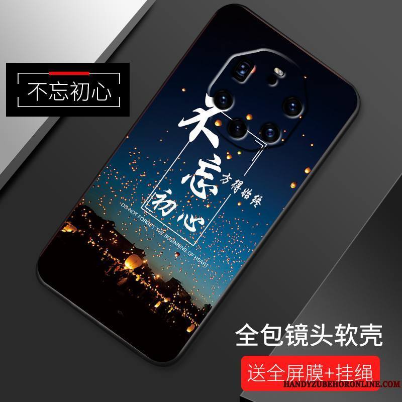 Huawei Mate 40 Rs Silicone Étui Coque De Téléphone Bleu Protection Personnalité Simple