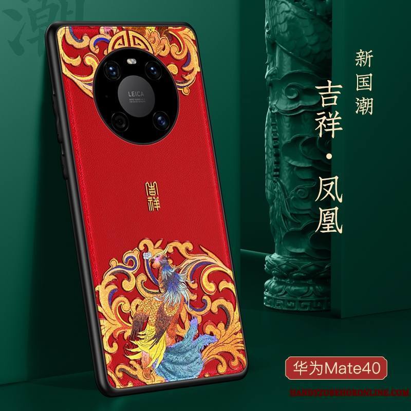 Huawei Mate 40 Tout Compris Incassable Marque De Tendance Silicone Style Chinois Coque De Téléphone Très Mince