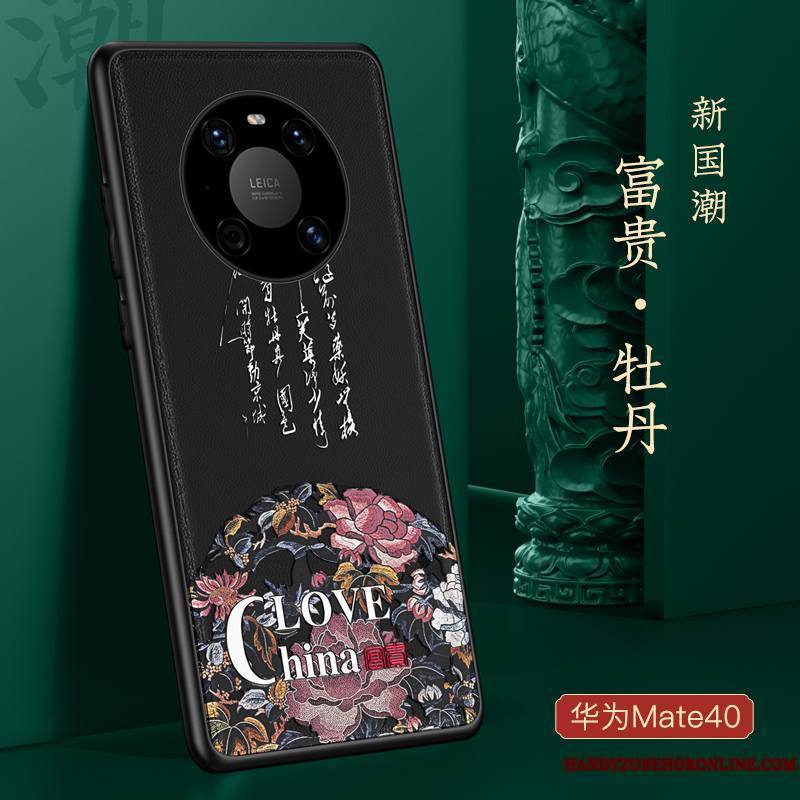 Huawei Mate 40 Tout Compris Incassable Marque De Tendance Silicone Style Chinois Coque De Téléphone Très Mince
