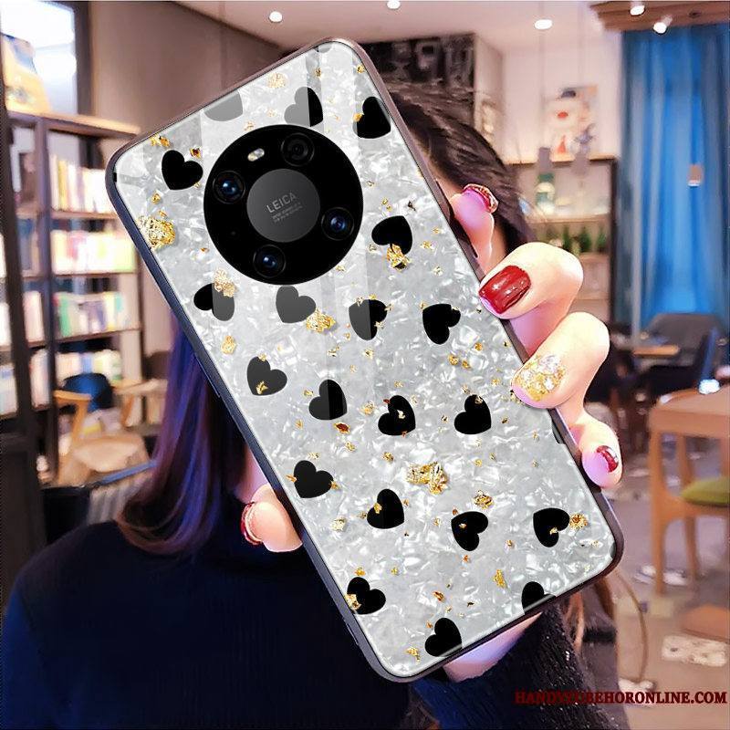 Huawei Mate 40 Vent Verre Trempé Coque De Téléphone Fluide Doux Étui Net Rouge