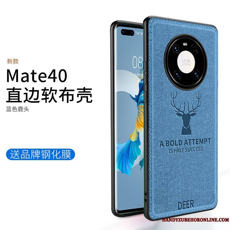 Huawei Mate 40 Étui Tissu Silicone Modèle Fleurie Tout Compris Coque De Téléphone Gris
