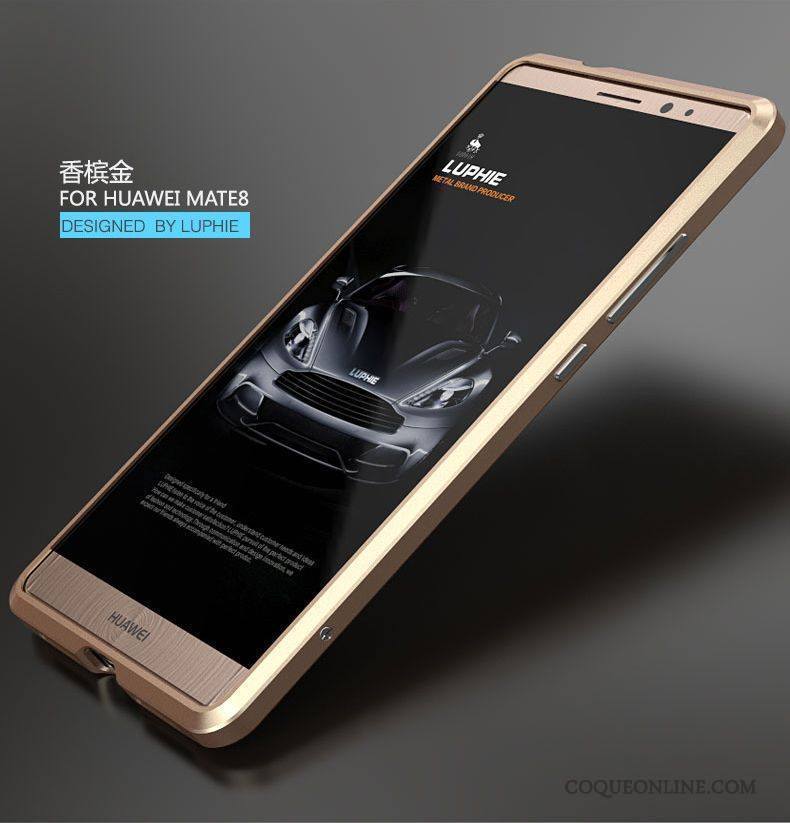 Huawei Mate 8 Border Coque Protection Très Mince Métal Étui Incassable