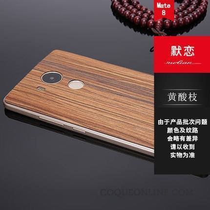 Huawei Mate 8 Border Couvercle Arrière Métal Protection Coque De Téléphone Étui Bois Massif