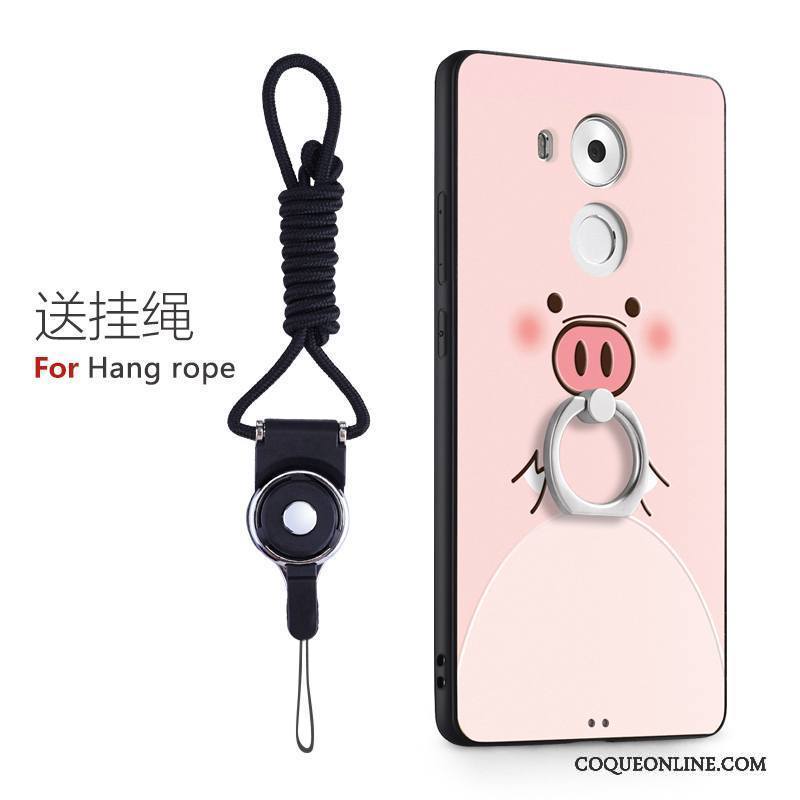 Huawei Mate 8 Coque De Téléphone Dessin Animé Charmant Difficile Protection Rose Gaufrage