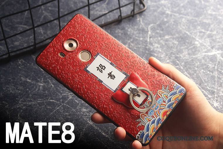 Huawei Mate 8 Coque De Téléphone Gaufrage Étui Jaune Personnalité Protection Incassable