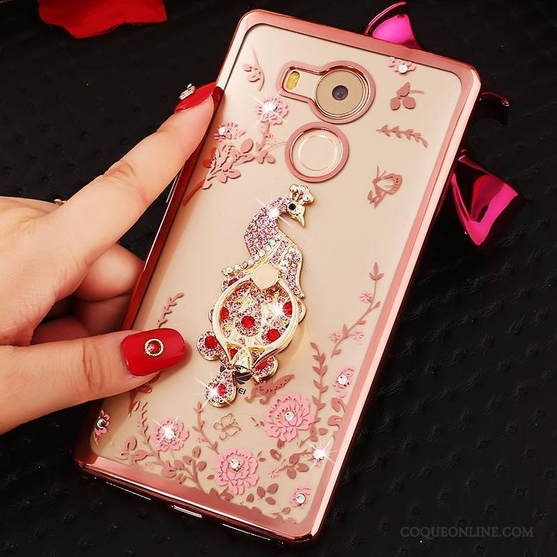 Huawei Mate 8 Coque Personnalité Créatif Strass Tout Compris Silicone Rose Anneau