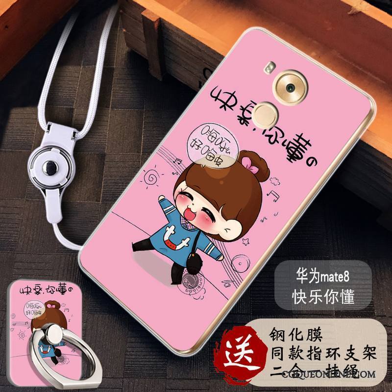 Huawei Mate 8 Coque Silicone Simple Protection Étui Peinture Fluide Doux Rose