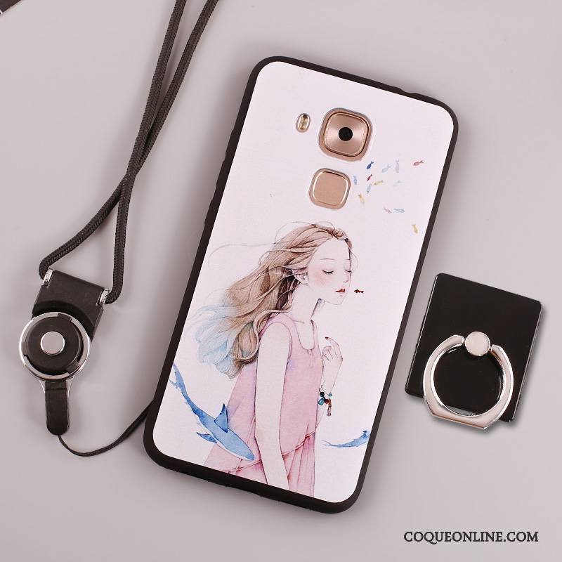 Huawei Mate 8 Fluide Doux Peinture Étui Coque De Téléphone Blanc Anneau Protection