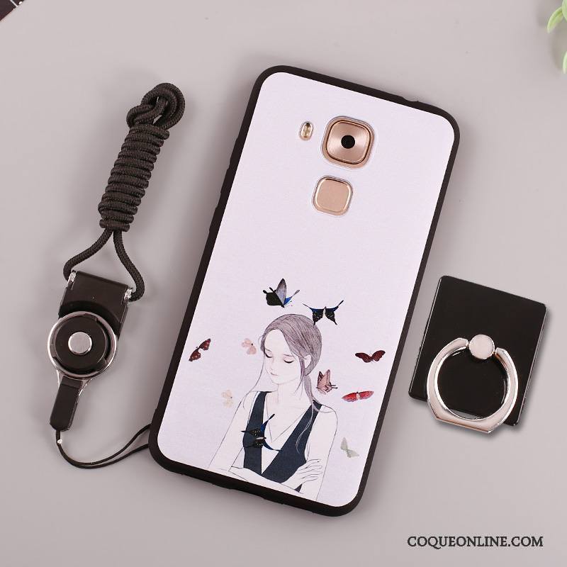 Huawei Mate 8 Fluide Doux Peinture Étui Coque De Téléphone Blanc Anneau Protection