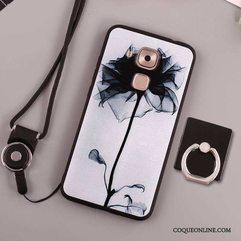 Huawei Mate 8 Fluide Doux Peinture Étui Coque De Téléphone Blanc Anneau Protection