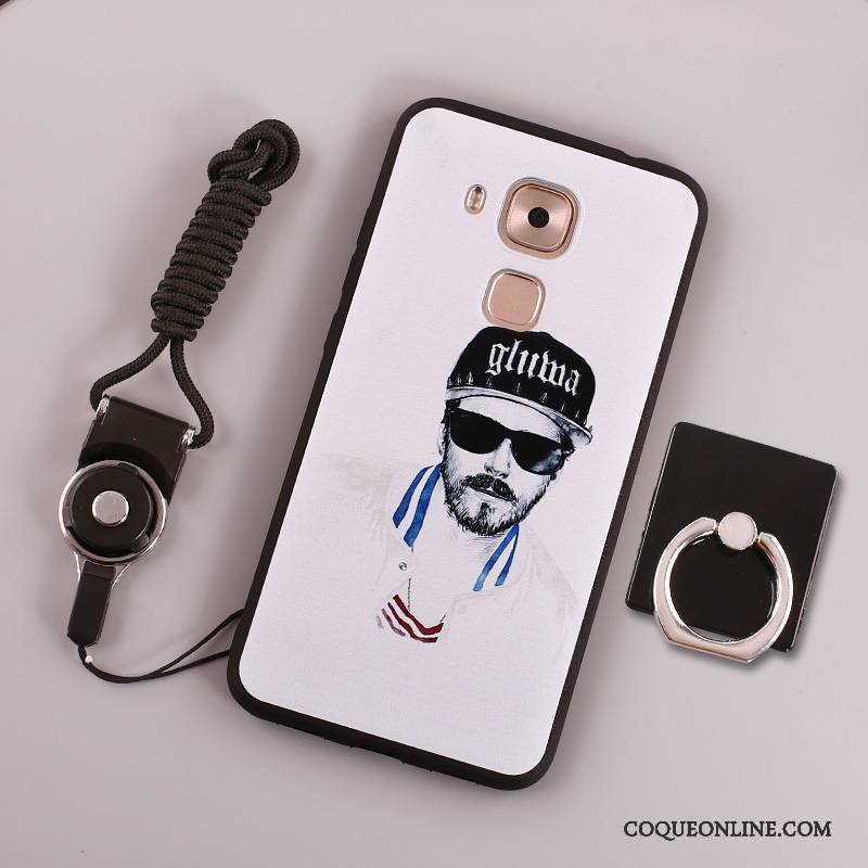 Huawei Mate 8 Fluide Doux Peinture Étui Coque De Téléphone Blanc Anneau Protection