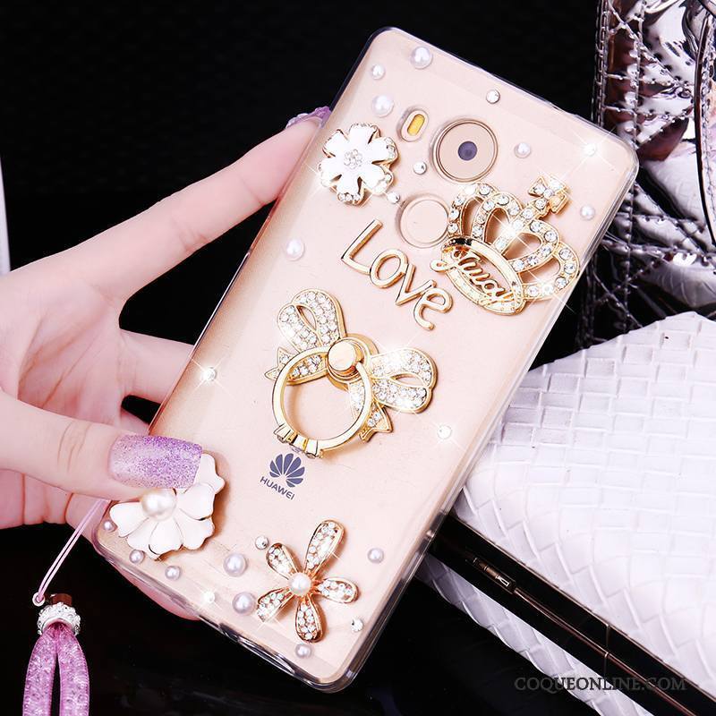 Huawei Mate 8 Fluide Doux Étui Incassable Tendance Silicone Strass Coque De Téléphone