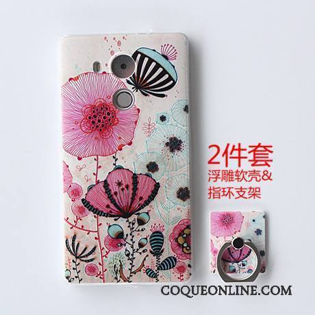 Huawei Mate 8 Gaufrage Rose Coque De Téléphone Protection Peinture Fluide Doux Tout Compris