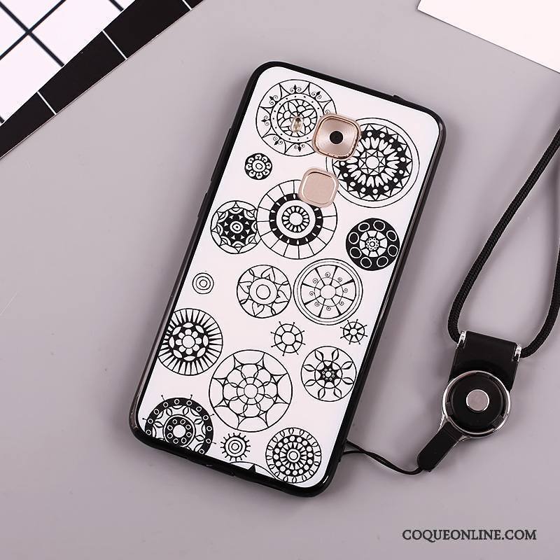 Huawei Mate 8 Peinture Blanc Protection Coque De Téléphone Ornements Suspendus Incassable Étui