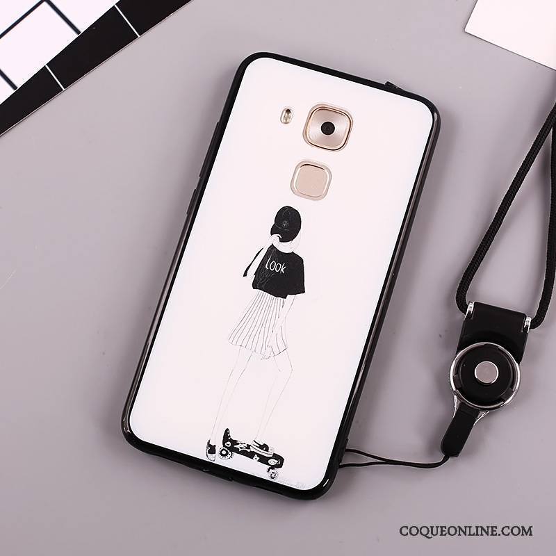 Huawei Mate 8 Peinture Blanc Protection Coque De Téléphone Ornements Suspendus Incassable Étui