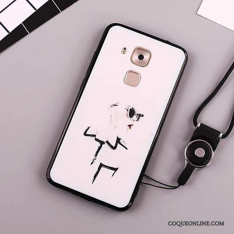 Huawei Mate 8 Peinture Blanc Protection Coque De Téléphone Ornements Suspendus Incassable Étui