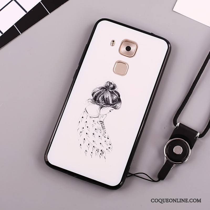 Huawei Mate 8 Peinture Blanc Protection Coque De Téléphone Ornements Suspendus Incassable Étui