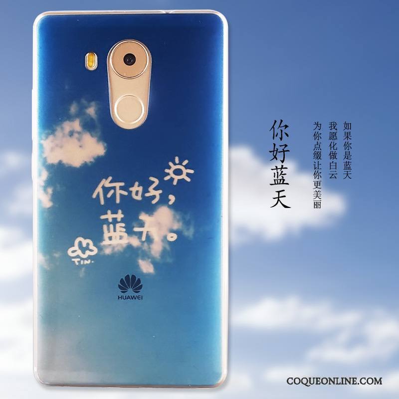 Huawei Mate 8 Peinture Étui Bleu Coque De Téléphone Protection Fluide Doux