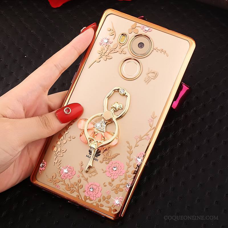 Huawei Mate 8 Protection Rose Étui Strass Incruster Strass Coque De Téléphone