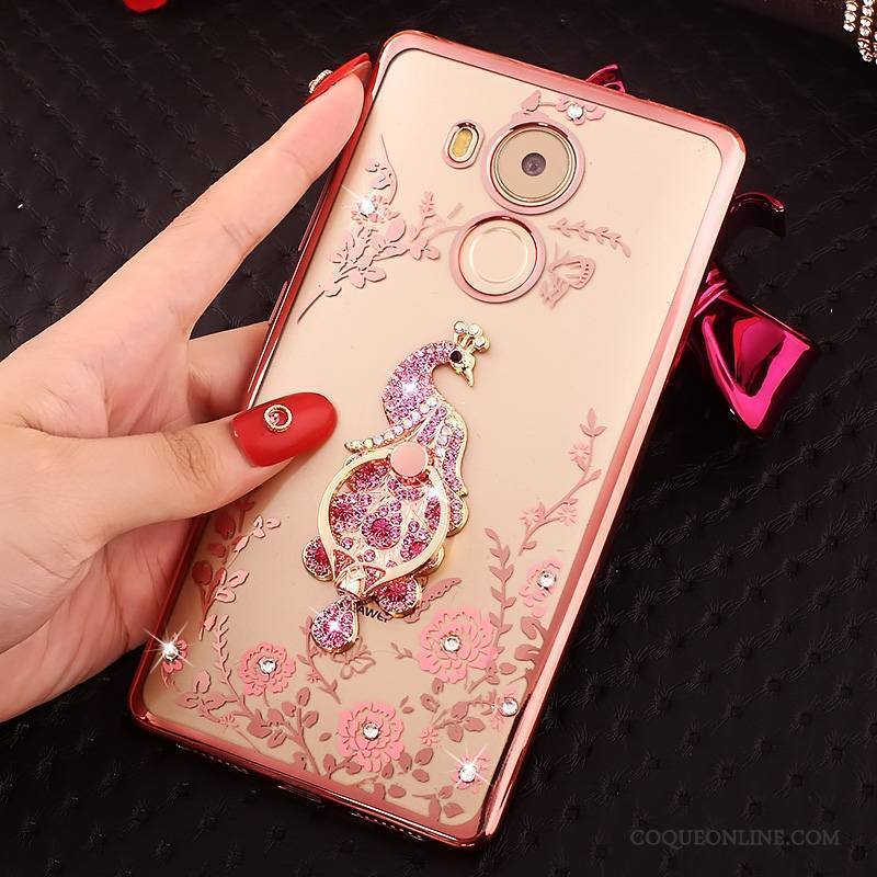 Huawei Mate 8 Protection Rose Étui Strass Incruster Strass Coque De Téléphone