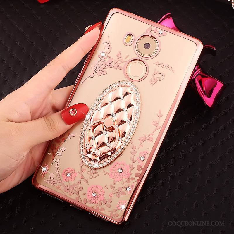 Huawei Mate 8 Protection Rose Étui Strass Incruster Strass Coque De Téléphone