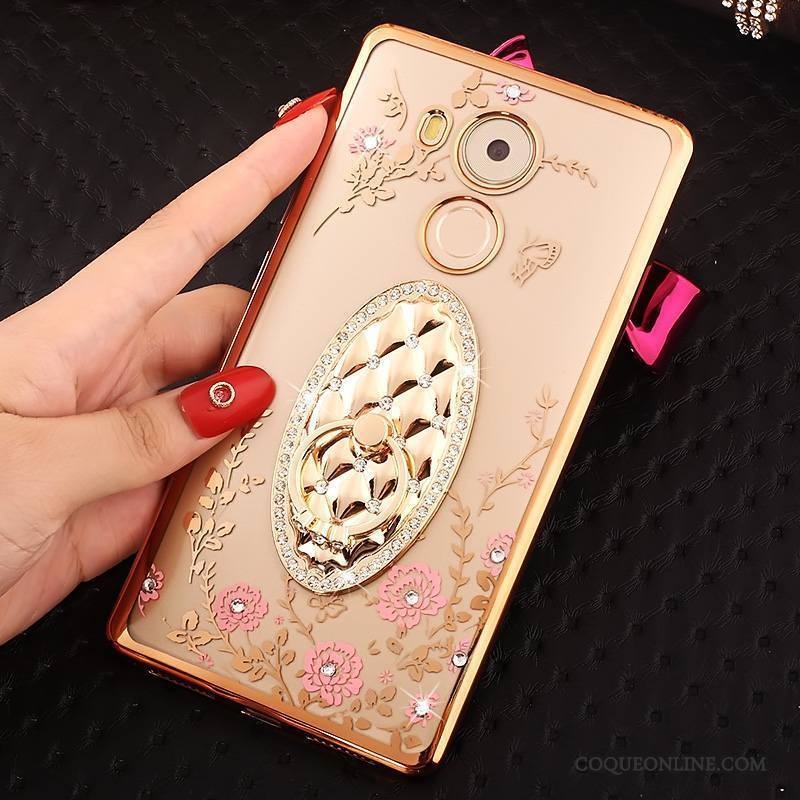 Huawei Mate 8 Protection Rose Étui Strass Incruster Strass Coque De Téléphone