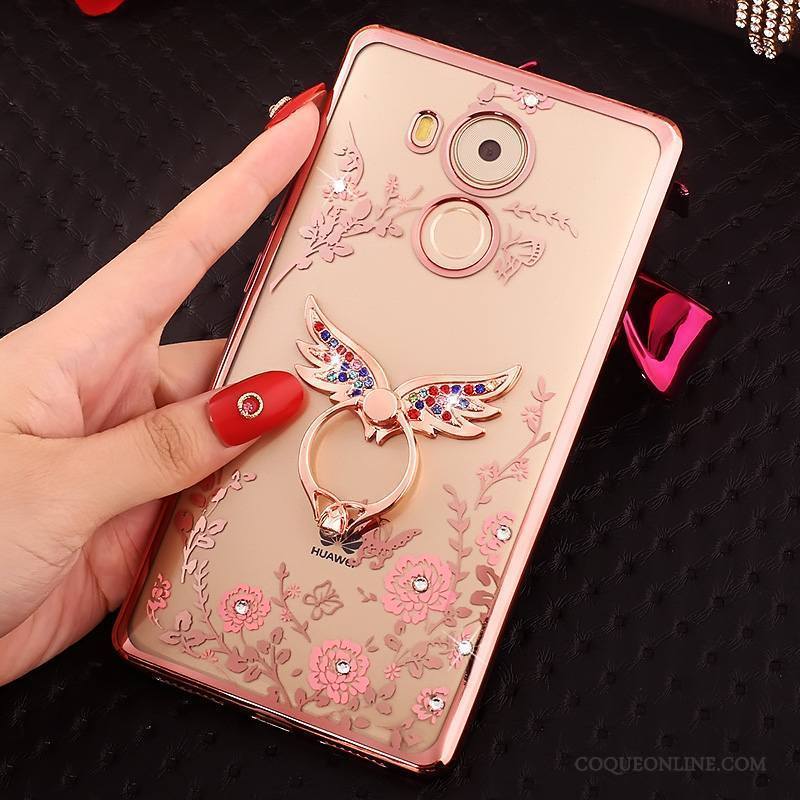 Huawei Mate 8 Protection Rose Étui Strass Incruster Strass Coque De Téléphone