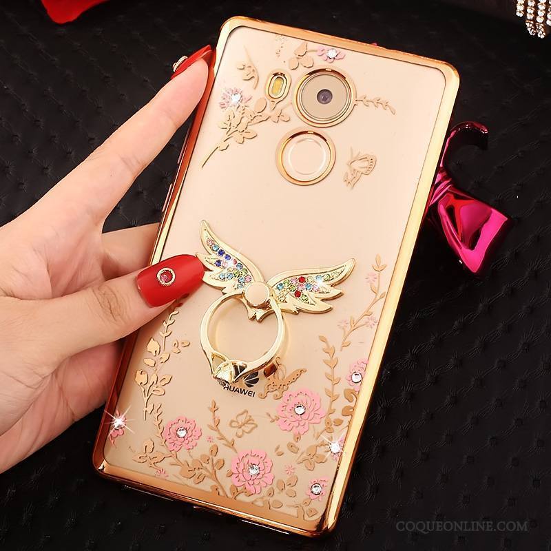 Huawei Mate 8 Protection Rose Étui Strass Incruster Strass Coque De Téléphone