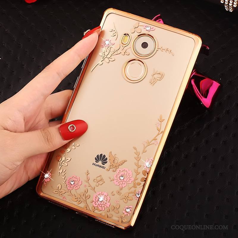 Huawei Mate 8 Protection Rose Étui Strass Incruster Strass Coque De Téléphone