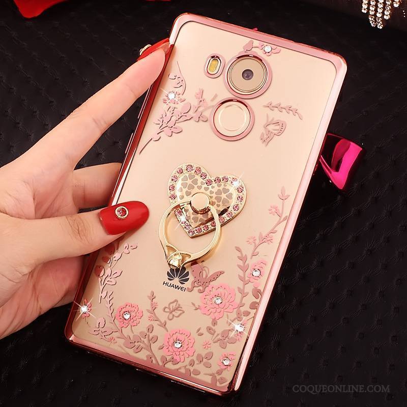 Huawei Mate 8 Protection Rose Étui Strass Incruster Strass Coque De Téléphone