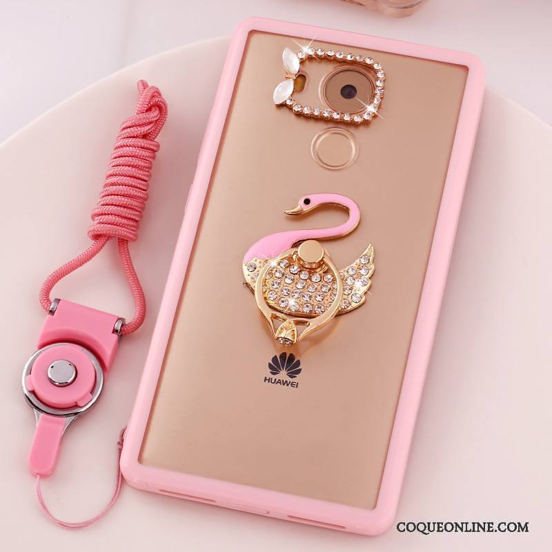 Huawei Mate 8 Étui Dessin Animé Coque De Téléphone Rose Téléphone Portable Strass Protection