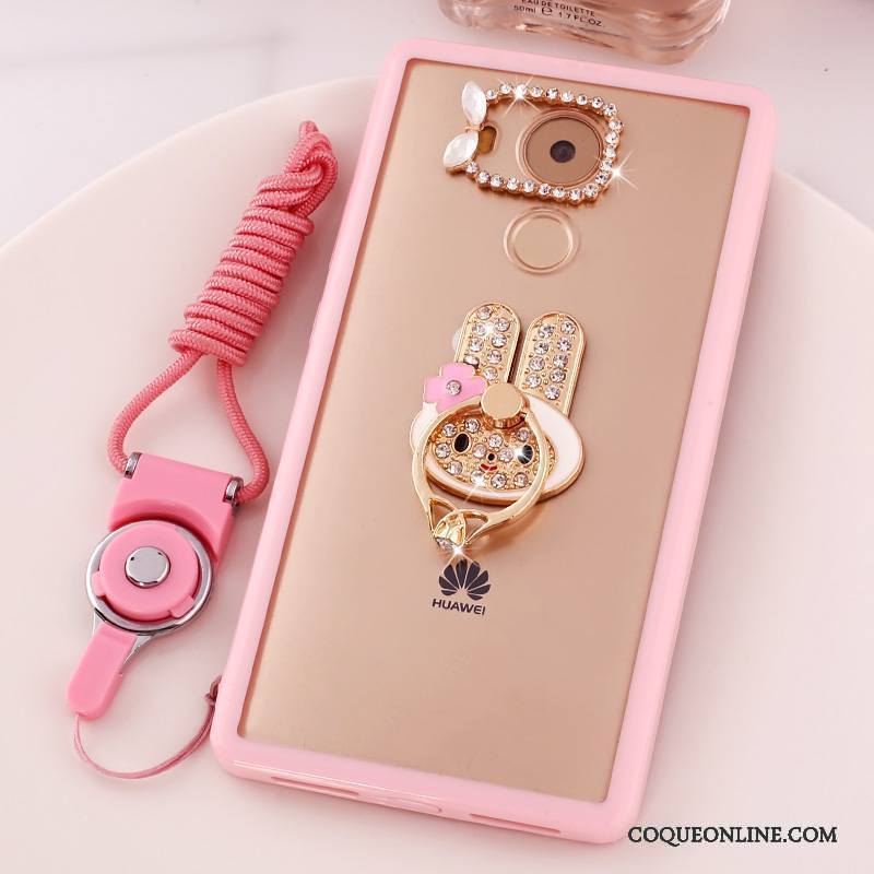 Huawei Mate 8 Étui Dessin Animé Coque De Téléphone Rose Téléphone Portable Strass Protection