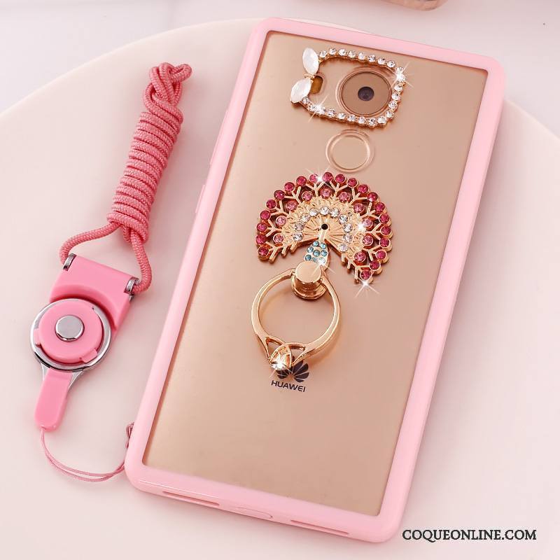 Huawei Mate 8 Étui Dessin Animé Coque De Téléphone Rose Téléphone Portable Strass Protection