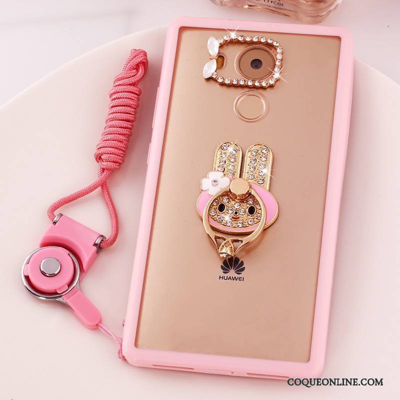 Huawei Mate 8 Étui Dessin Animé Coque De Téléphone Rose Téléphone Portable Strass Protection