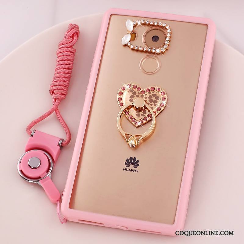 Huawei Mate 8 Étui Dessin Animé Coque De Téléphone Rose Téléphone Portable Strass Protection