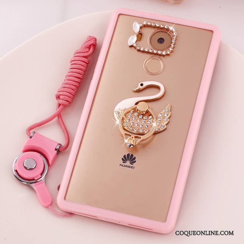 Huawei Mate 8 Étui Dessin Animé Coque De Téléphone Rose Téléphone Portable Strass Protection