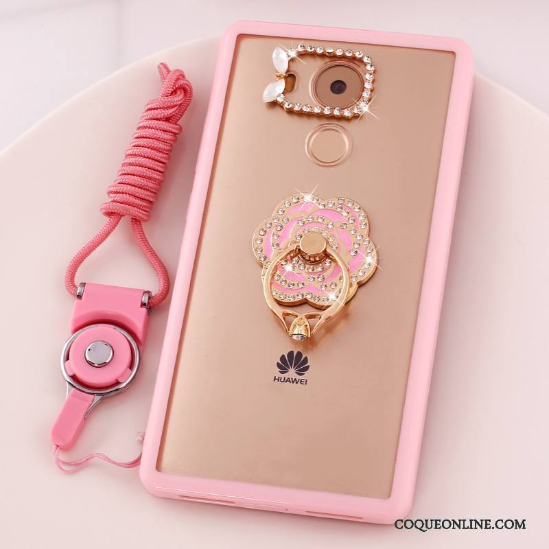 Huawei Mate 8 Étui Dessin Animé Coque De Téléphone Rose Téléphone Portable Strass Protection