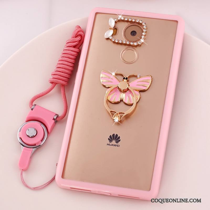 Huawei Mate 8 Étui Dessin Animé Coque De Téléphone Rose Téléphone Portable Strass Protection