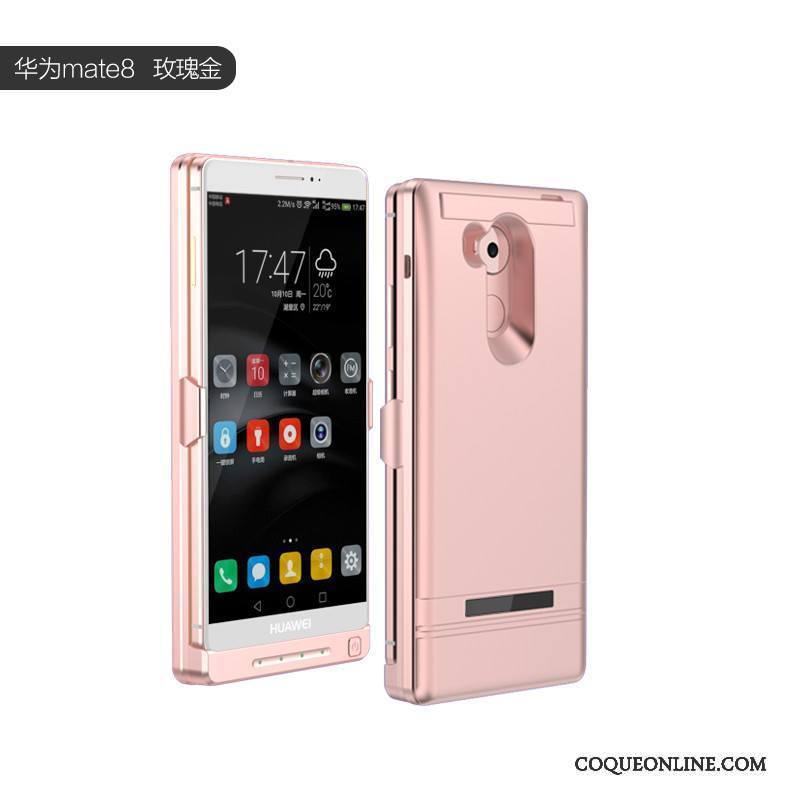 Huawei Mate 8 Étui Métal Coque De Téléphone Rose Protection Border