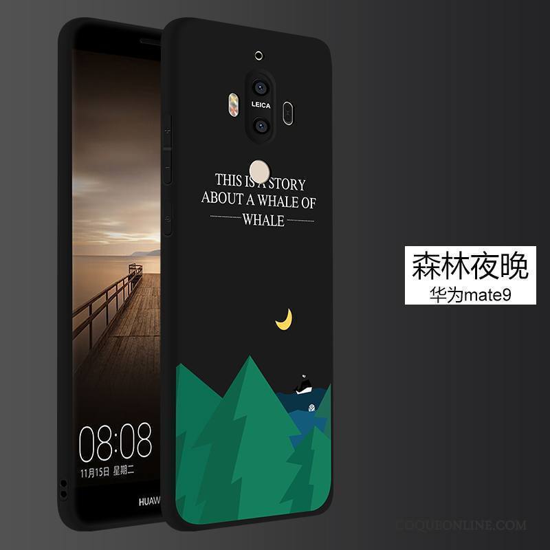 Huawei Mate 9 Coque Incassable Noir Créatif Étui Tout Compris Silicone Personnalité