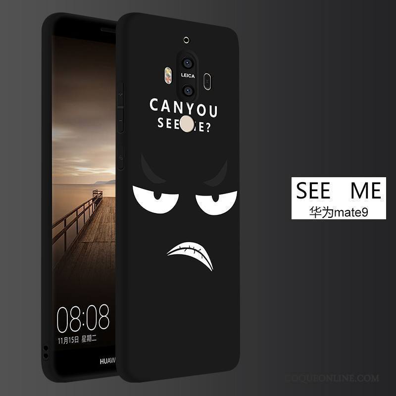 Huawei Mate 9 Coque Incassable Noir Créatif Étui Tout Compris Silicone Personnalité