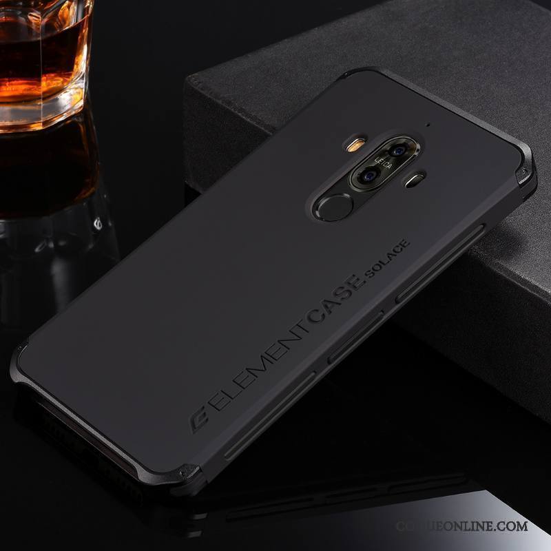 Huawei Mate 9 Coque Métal Silicone Étui Incassable Tout Compris Argent Protection