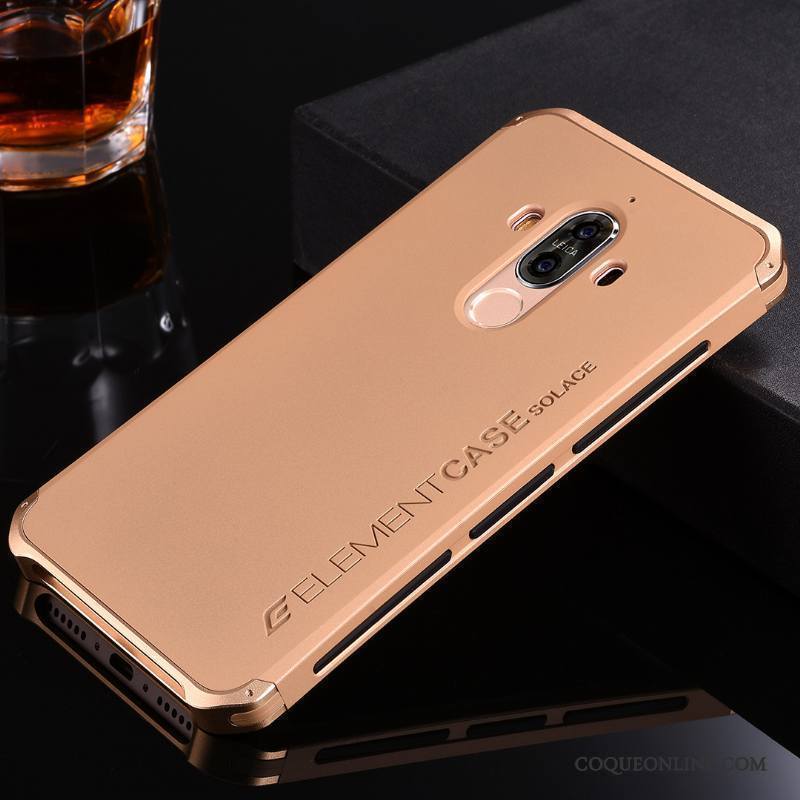 Huawei Mate 9 Coque Métal Silicone Étui Incassable Tout Compris Argent Protection